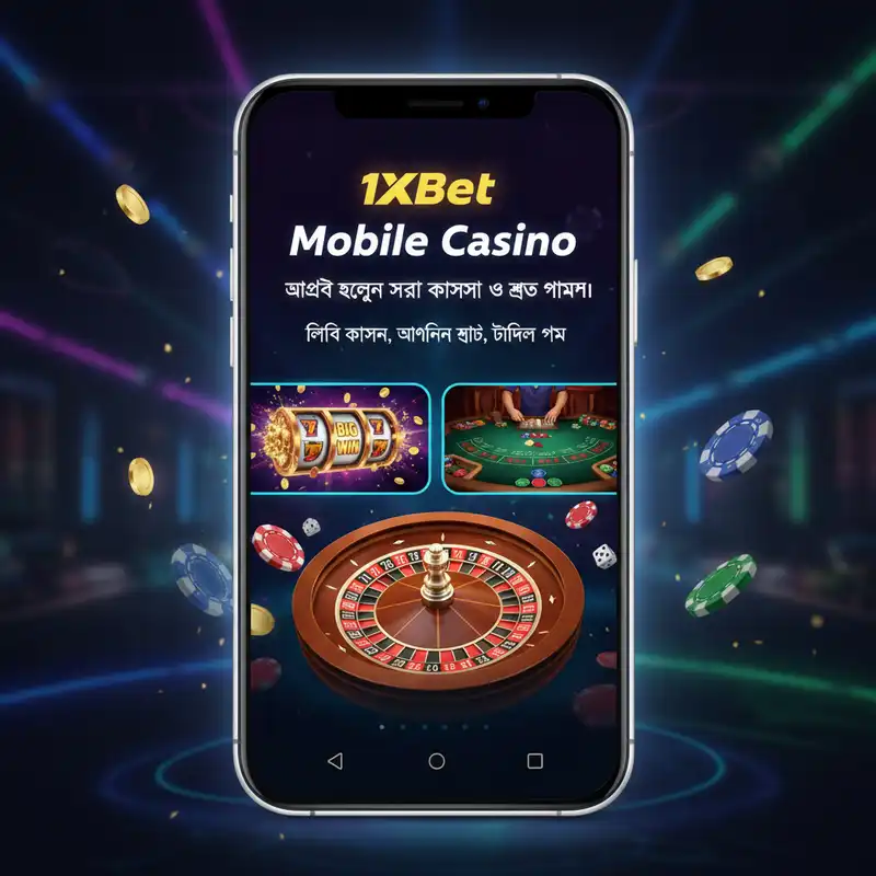 1xbet Mobile Casino Games Banner
